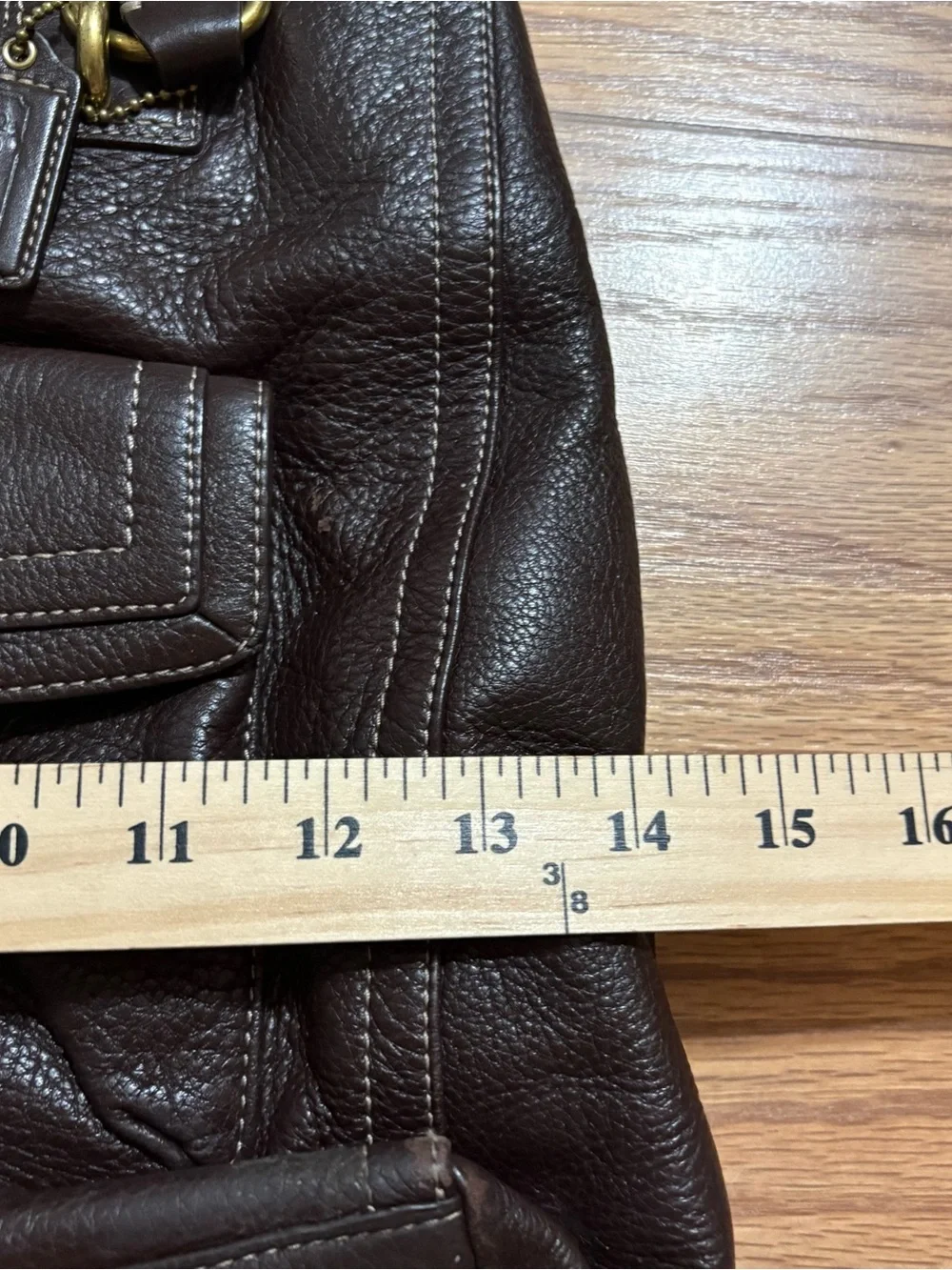 Coach Penelope Brown Pebbled Leather Shoulder Bag Purse